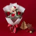 Christmas Cheer Bear – Flower Bouquet