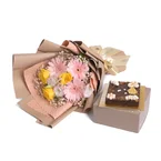 Flowers with Annabella Patisserie Frozen Nutella Brownie Cake (Halal-certified)
