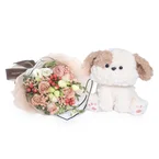 Puppy Love Posy - Flower Bouquet & Plush
