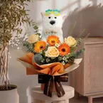 Sunshine Swagger – Flower Bouquet & Plush