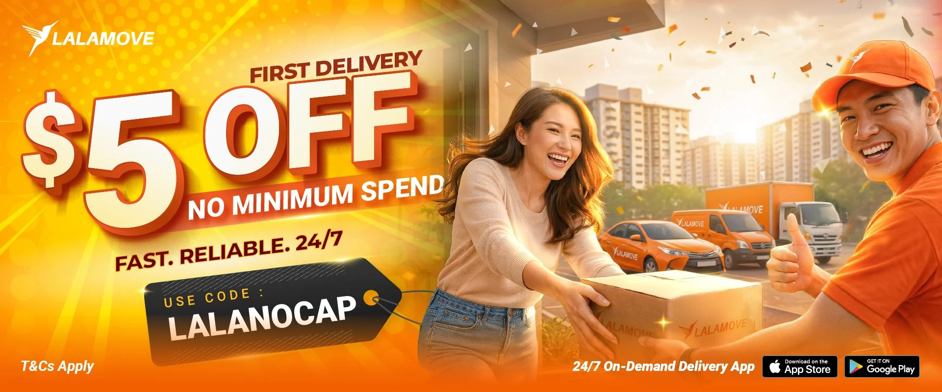 Proof of coupon - Lalamove - Lalamove promo code: [[no minimum spend]] 24/7 on-demand delivery