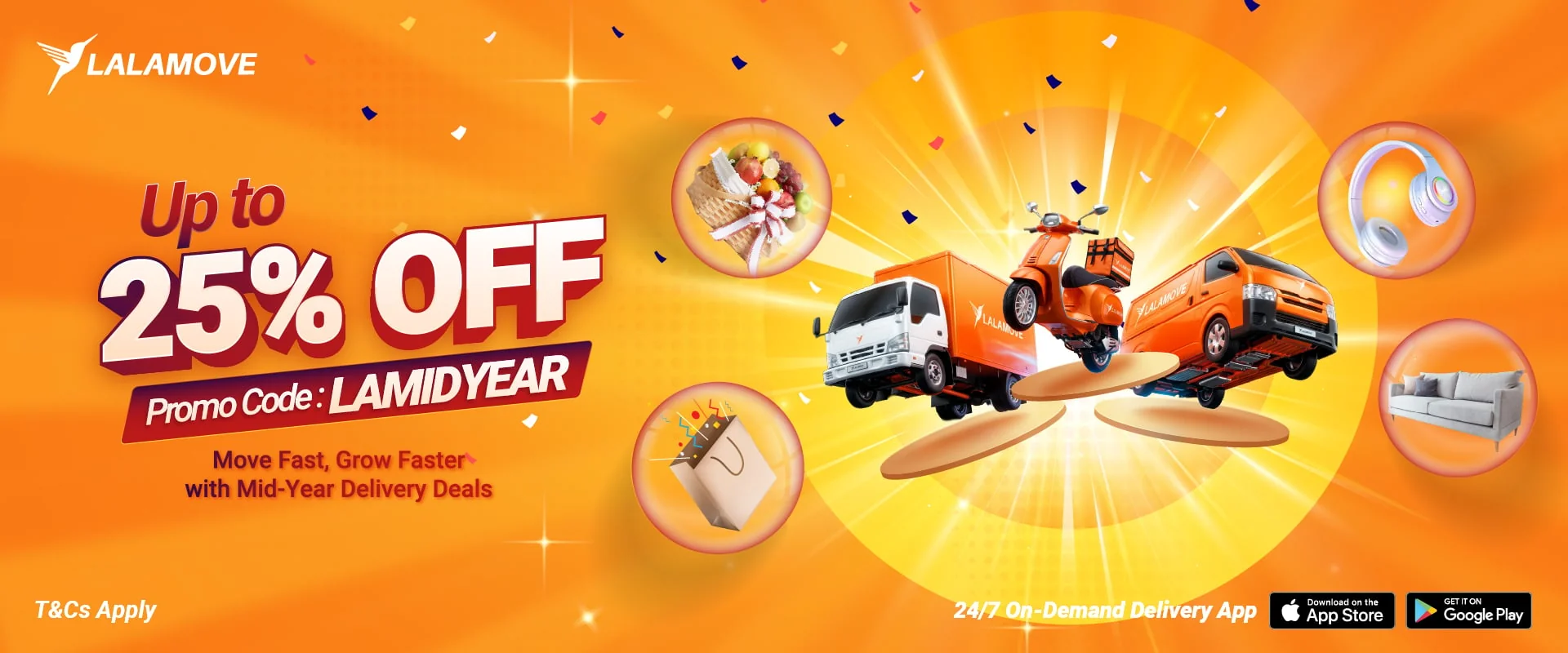 Proof of coupon - Lalamove - Lalamove promo code: up to [[25% off]] mid-year delivery deals